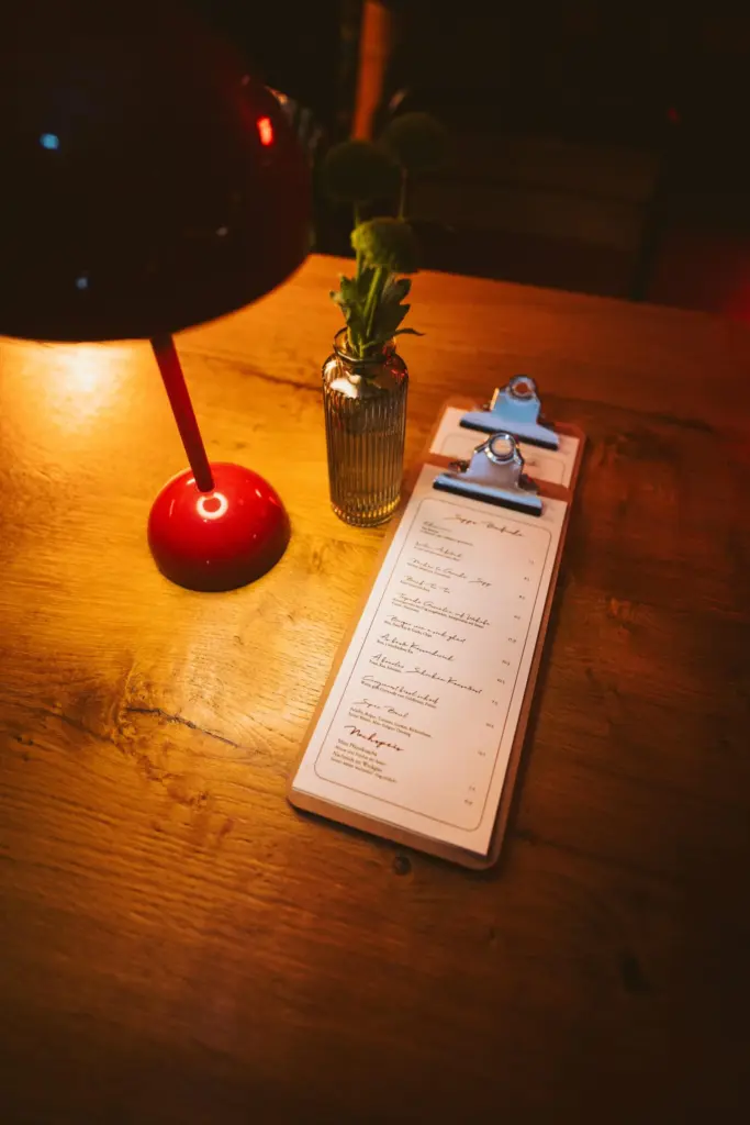 Tisch Speisekarte Tischlampe, Separee